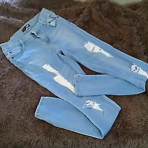 Size 3 distressed light blue jeans